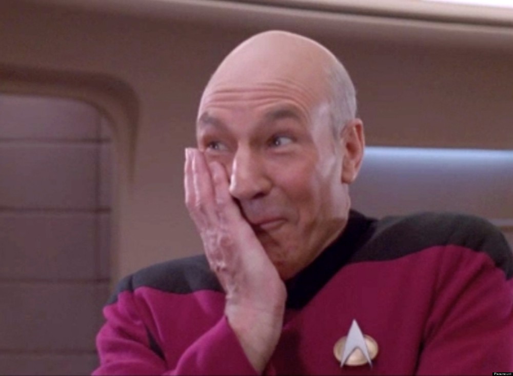 Create meme "bald star trek captain, captain Picard, captain Picard ...