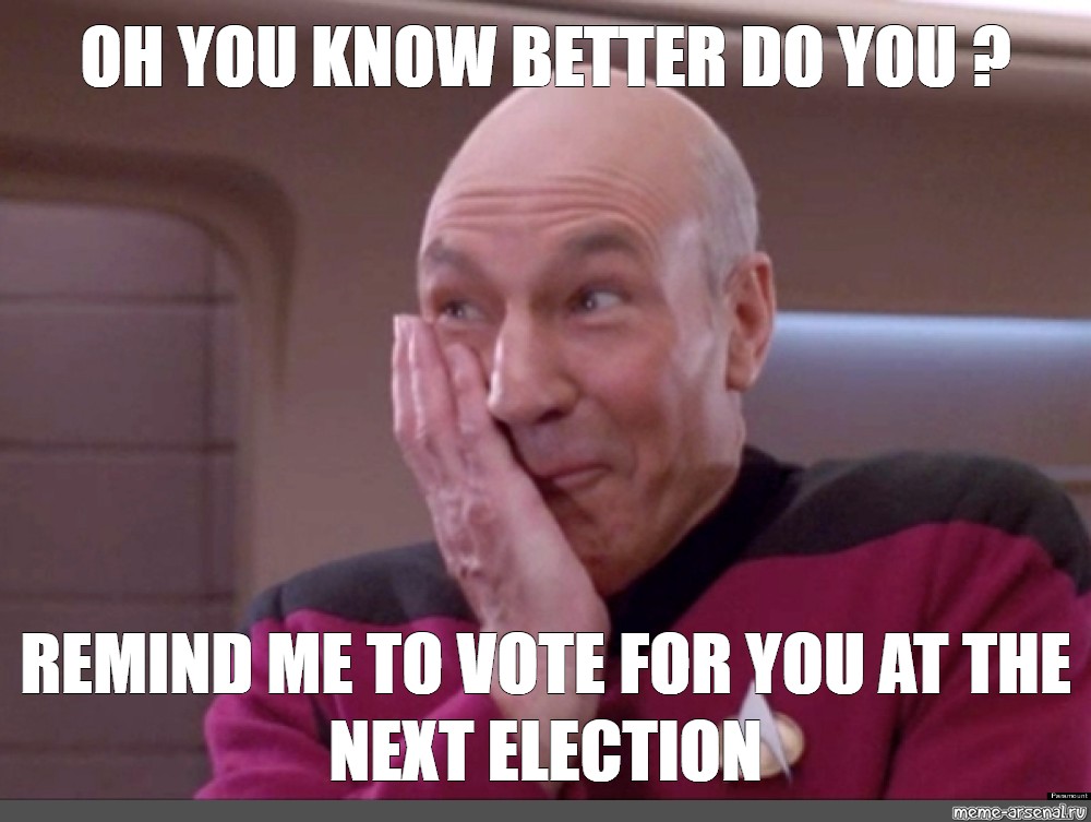 Create meme "bald star trek captain, captain Picard, captain Picard ...