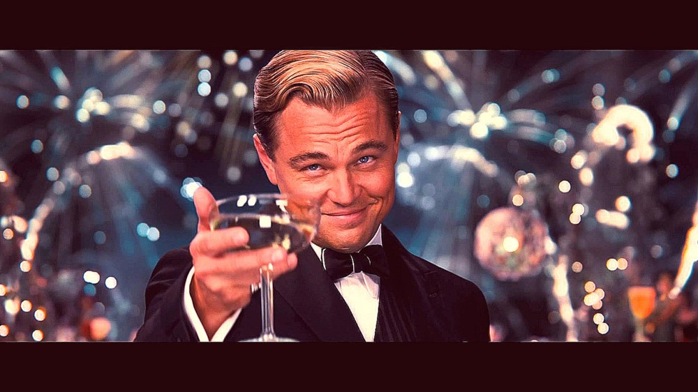 Create meme "Gatsby DiCaprio, Leonardo DiCaprio with a glass of, the ...