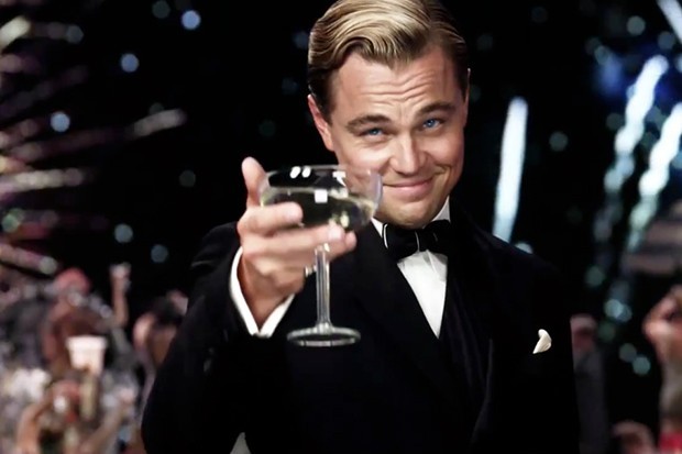 Create meme "Leonardo DiCaprio raises a glass, the great Gatsby ...