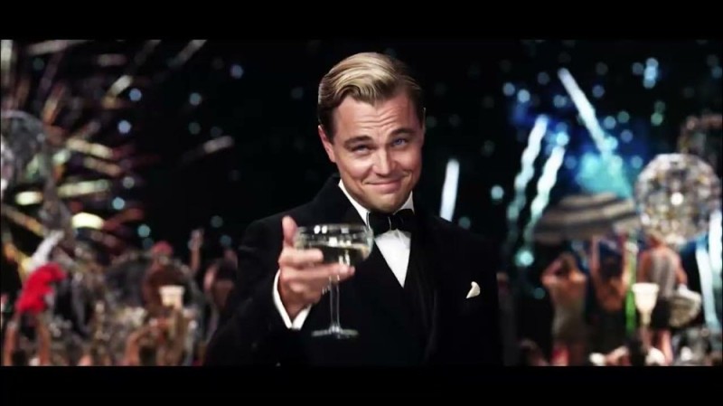 the great Gatsby Leonardo DiCaprio with a glass of - Create meme / Meme ...