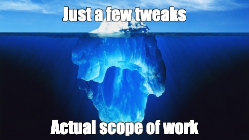 Meme: "Just a few tweaks Actual scope of work" - All Templates - Meme ...